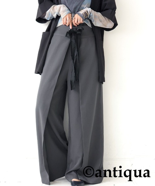 antiqua(アンティカ)の「レイヤード風ワイドパンツ(その他パンツ・レディース・ダークグレー/ブラック・LARGE/MEDIUM)」の11枚目の写真