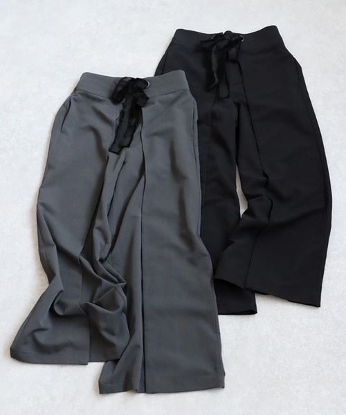 antiqua(アンティカ)の「レイヤード風ワイドパンツ(その他パンツ・レディース・ダークグレー/ブラック・LARGE/MEDIUM)」の14枚目の写真