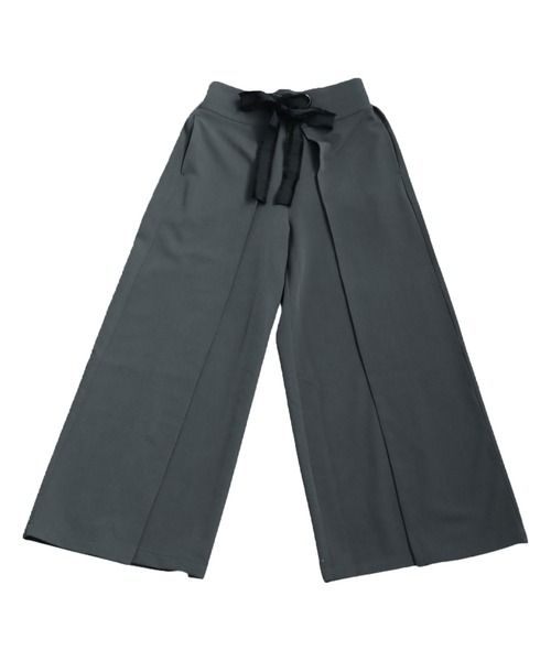 antiqua(アンティカ)の「レイヤード風ワイドパンツ(その他パンツ・レディース・ダークグレー/ブラック・LARGE/MEDIUM)」の4枚目の写真