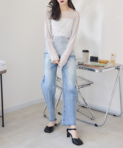 RU.TI.LE（ルチル）の「【RU.TI.LE】ラメチュール切替デザインプルオーバー（Tシャツ/カットソー・レディース・グレー/アイボリー・MEDIUM）」の17枚目の写真