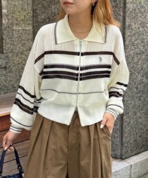 U.S. POLO ASSN. | 【U.S. POLO ASSN.】襟付きメッシュカーディガン(カーディガン/ボレロ)