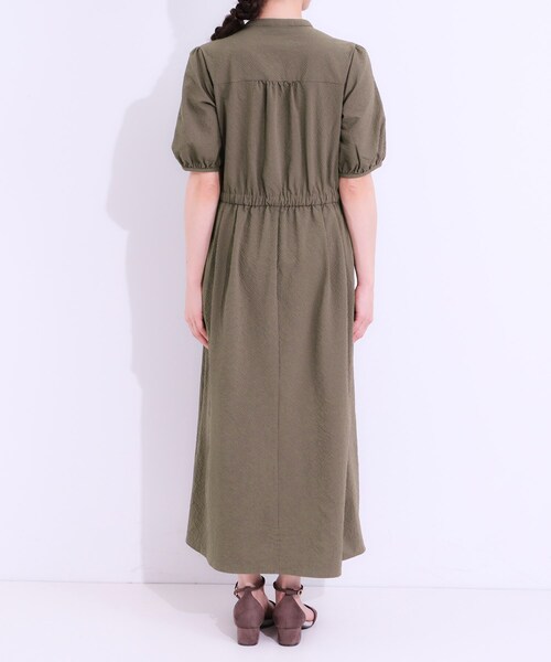 DRESKIP（ドレスキップ）の「【洗える/S-LL/ひんやり/UV】女性らしさ漂う サッカーワンピース（ワンピース・レディース・ブルー系その他/ダークブラウン/チャコールグレー・01/02/03/04）」の18枚目の写真