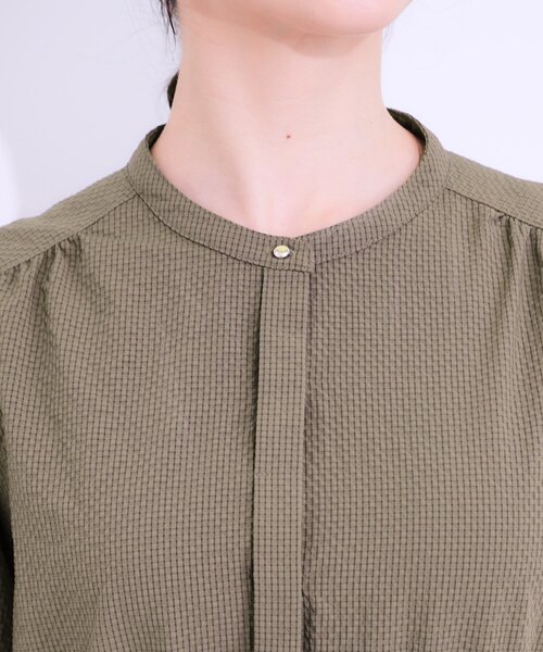 DRESKIP（ドレスキップ）の「【洗える/S-LL/ひんやり/UV】女性らしさ漂う サッカーワンピース（ワンピース・レディース・ブルー系その他/ダークブラウン/チャコールグレー・01/02/03/04）」の19枚目の写真