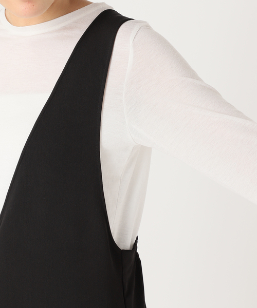 追加》ウォッシャブル / ディープVリーンサロペット（ワンピース