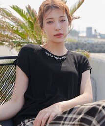 ビジュー付きフレンチニット