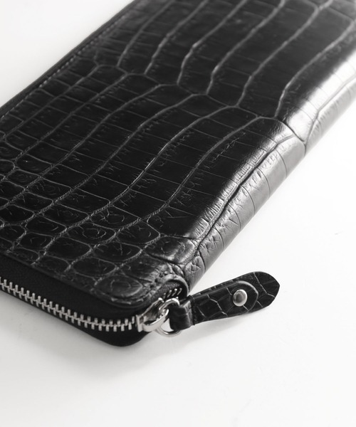 クロコダイルレザー 長財布 ブラック クロコダイル 長財布 クラウンホーンバック・ブラック/コンチョ