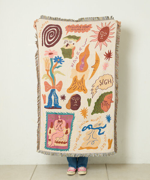 BIRTHDAY BAR（バースデイバー）の「norahi x BIRTHDAY BAR スローケット（ブランケット・レディース・ネイビー/アイボリー・0）」の13枚目の写真