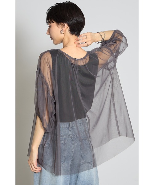 &. NOSTALGIA(アンドドットノスタルジア)の「チュールタンクトップセット(Tシャツ/カットソー・レディース・ブラック/チャコールグレー・M)」の11枚目の写真