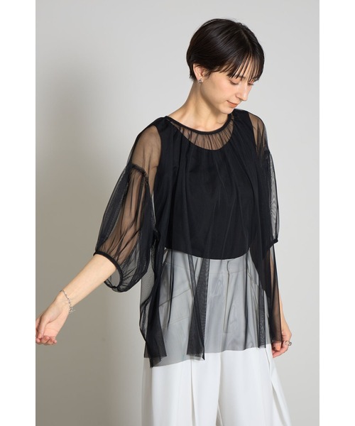 &. NOSTALGIA(アンドドットノスタルジア)の「チュールタンクトップセット(Tシャツ/カットソー・レディース・ブラック/チャコールグレー・M)」の14枚目の写真