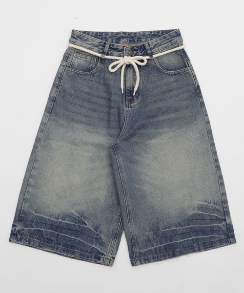 Figments（フィグメンツ）の「ラウンドストリングデニムハーフパンツ（デニムパンツ・レディース・ブルー・SMALL/LARGE/MEDIUM）」の17枚目の写真