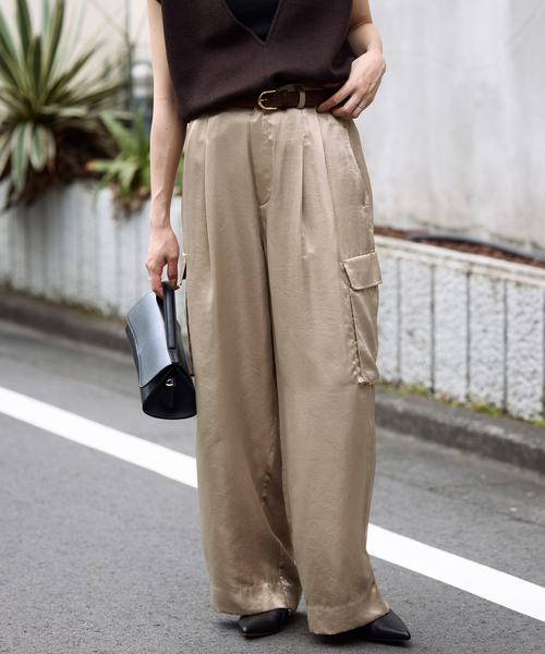 セール】サテンカーゴパンツ（カーゴパンツ）｜SLOBE IENA