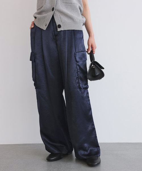 サテンカーゴパンツ（カーゴパンツ）｜SLOBE IENA