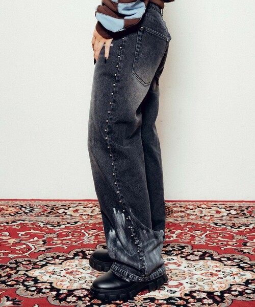Subciety(サブサエティ)の「Studs denim pants【WOMEN】(デニムパンツ・レディース・インディゴブルー/ブラック・FREE)」の13枚目の写真