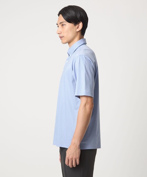 green label relaxing（グリーンレーベルリラクシング）の「ヘアライン ストライプ ボタンダウン ポロシャツ（ポロシャツ・メンズ・ライトブルー/ネイビー・S/XL/L/M）」の10枚目の写真