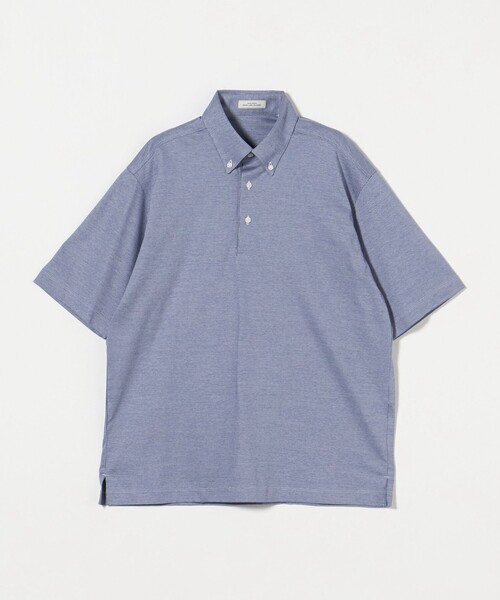 green label relaxing（グリーンレーベルリラクシング）の「ヘアライン ストライプ ボタンダウン ポロシャツ（ポロシャツ・メンズ・ライトブルー/ネイビー・S/XL/L/M）」の6枚目の写真