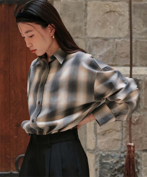 セール】マルチウェイチェックオーバーシャツ（シャツ/ブラウス