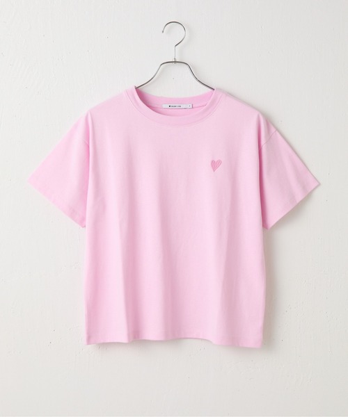 COLONY 2139（コロニートゥーワンスリーナイン）の「ハート刺繍Tシャツ（Tシャツ/カットソー・レディース・ホワイト/ピンク/ブラック/グレー・FREE）」の4枚目の写真