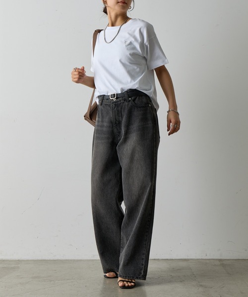 COLONY 2139（コロニートゥーワンスリーナイン）の「ハート刺繍Tシャツ（Tシャツ/カットソー・レディース・ホワイト/ピンク/ブラック/グレー・FREE）」の21枚目の写真