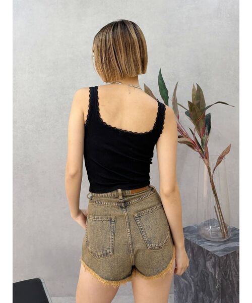 EVRIS（エヴリス）の「レースドッキングリブタンクトップ（タンクトップ・レディース・ブラック/ホワイト/ブラウン/ピンク・FREE）」の6枚目の写真