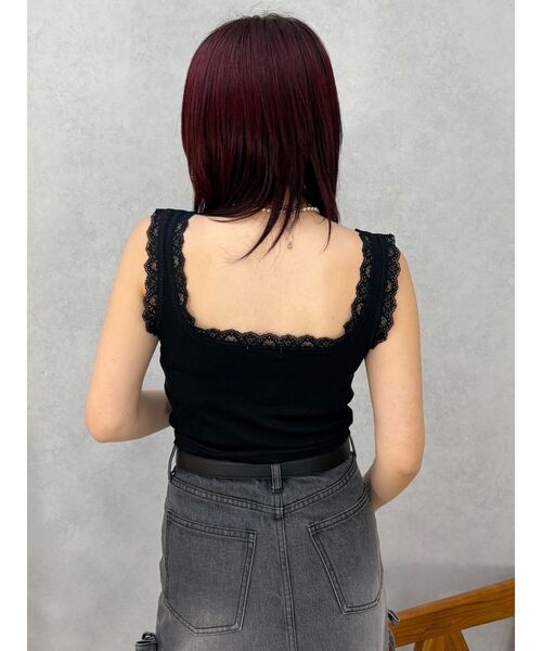 EVRIS（エヴリス）の「レースドッキングリブタンクトップ（タンクトップ・レディース・ブラック/ホワイト/ブラウン/ピンク・FREE）」の12枚目の写真