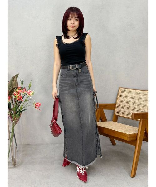 EVRIS（エヴリス）の「レースドッキングリブタンクトップ（タンクトップ・レディース・ブラック/ホワイト/ブラウン/ピンク・FREE）」の13枚目の写真