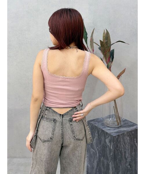 EVRIS（エヴリス）の「レースドッキングリブタンクトップ（タンクトップ・レディース・ブラック/ホワイト/ブラウン/ピンク・FREE）」の17枚目の写真