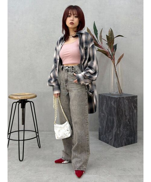 EVRIS（エヴリス）の「レースドッキングリブタンクトップ（タンクトップ・レディース・ブラック/ホワイト/ブラウン/ピンク・FREE）」の18枚目の写真