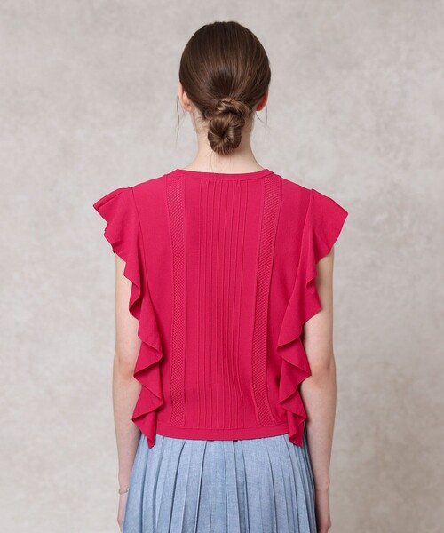 ANAYI（アナイ）の「ビラテラールラッフル プルオーバー（ニット/セーター・レディース・ブラック/オフホワイト/ピンク/ブルー・38/36）」の7枚目の写真