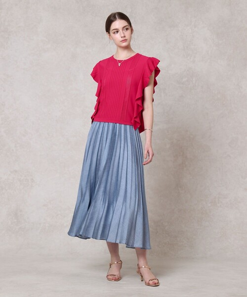 ANAYI（アナイ）の「ビラテラールラッフル プルオーバー（ニット/セーター・レディース・ブラック/オフホワイト/ピンク/ブルー・38/36）」の10枚目の写真