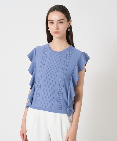 ANAYI（アナイ）の「ビラテラールラッフル プルオーバー（ニット/セーター・レディース・ブラック/オフホワイト/ピンク/ブルー・38/36）」の12枚目の写真