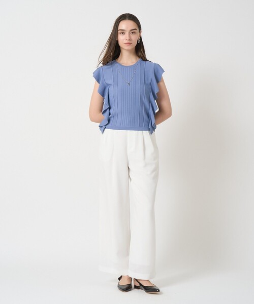 ANAYI（アナイ）の「ビラテラールラッフル プルオーバー（ニット/セーター・レディース・ブラック/オフホワイト/ピンク/ブルー・38/36）」の14枚目の写真