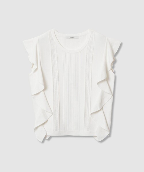 ANAYI（アナイ）の「ビラテラールラッフル プルオーバー（ニット/セーター・レディース・ブラック/オフホワイト/ピンク/ブルー・38/36）」の16枚目の写真