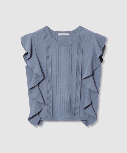 ANAYI（アナイ）の「ビラテラールラッフル プルオーバー（ニット/セーター・レディース・ブラック/オフホワイト/ピンク/ブルー・38/36）」の22枚目の写真