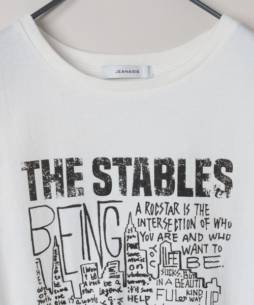 JEANASIS（ジーナシス）の「ROCKアートロゴ NS/586511（Tシャツ/カットソー・レディース・ホワイト/チャコールグレー・FREE）」の13枚目の写真