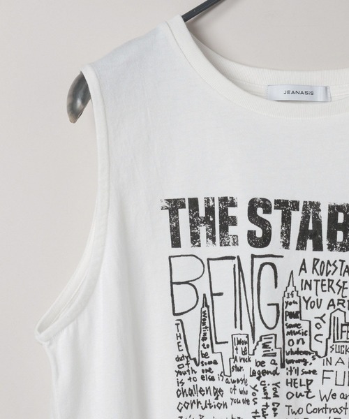 JEANASIS（ジーナシス）の「ROCKアートロゴ NS/586511（Tシャツ/カットソー・レディース・ホワイト/チャコールグレー・FREE）」の14枚目の写真