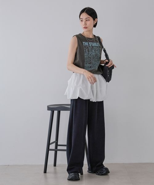 JEANASIS（ジーナシス）の「ROCKアートロゴ NS/586511（Tシャツ/カットソー・レディース・ホワイト/チャコールグレー・FREE）」の7枚目の写真