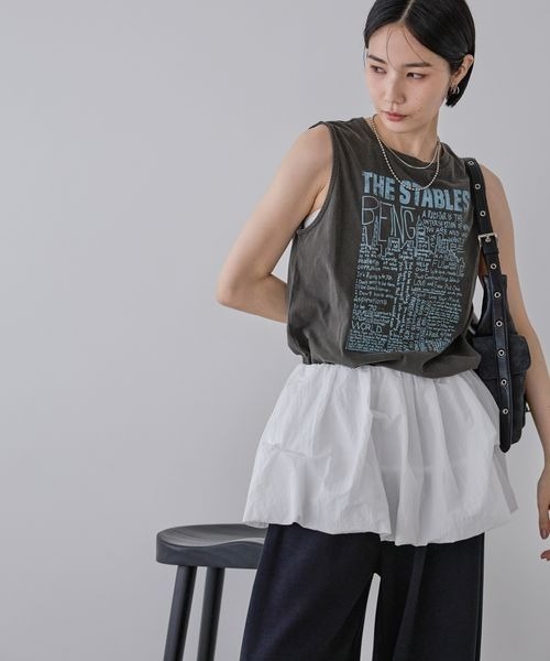 JEANASIS（ジーナシス）の「ROCKアートロゴ NS/586511（Tシャツ/カットソー・レディース・ホワイト/チャコールグレー・FREE）」の8枚目の写真