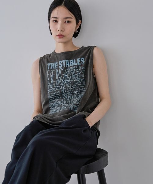 JEANASIS（ジーナシス）の「ROCKアートロゴ NS/586511（Tシャツ/カットソー・レディース・ホワイト/チャコールグレー・FREE）」の9枚目の写真