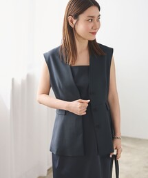 Demi-Luxe BEAMS | 【1/9値下げ】エディター東原妙子 × Demi-Luxe BEAMS / ツイル ペプラム ジレ(ベスト)