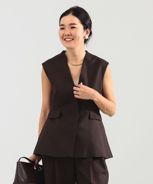 エディター東原妙子 × Demi-Luxe BEAMS / ツイル ペプラム ジレ