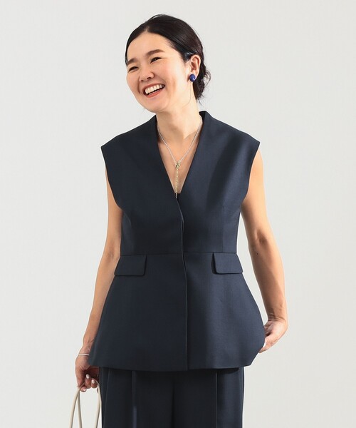 エディター東原妙子 × Demi-Luxe BEAMS / ツイル ペプラム ジレ