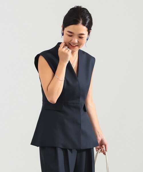 エディター東原妙子 × Demi-Luxe BEAMS / ツイル ペプラム ジレ