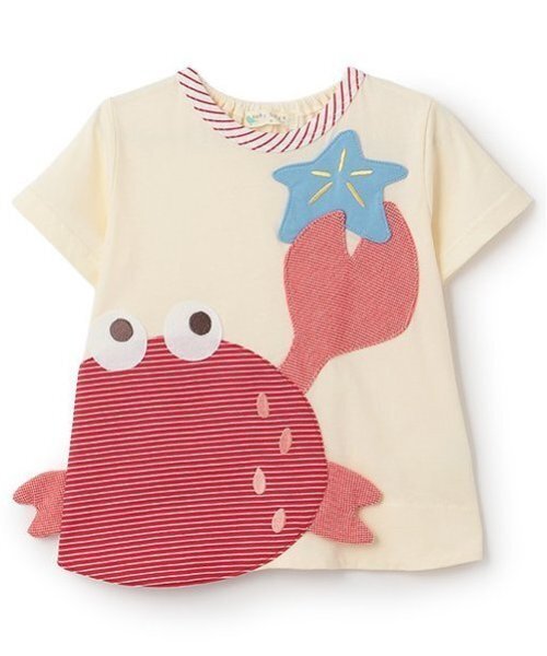 baby cheer(ベイビーチアー)の「カニTシャツ(Tシャツ/カットソー・キッズ・ホワイト系/ブルー・120cm/100cm/90cm/110cm/80cm)」の2枚目の写真