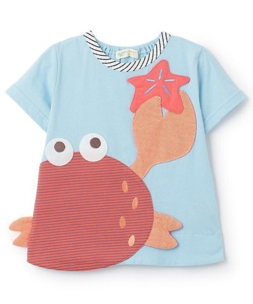 baby cheer(ベイビーチアー)の「カニTシャツ(Tシャツ/カットソー・キッズ・ホワイト系/ブルー・120cm/100cm/90cm/110cm/80cm)」の3枚目の写真