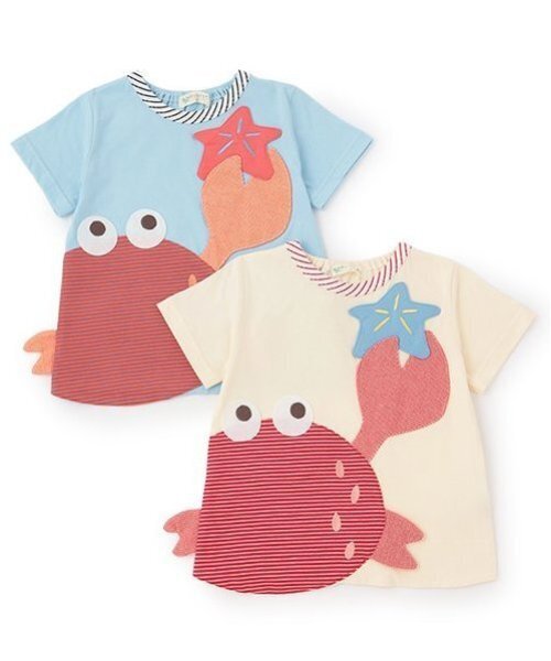 baby cheer(ベイビーチアー)の「カニTシャツ(Tシャツ/カットソー・キッズ・ホワイト系/ブルー・120cm/100cm/90cm/110cm/80cm)」の10枚目の写真