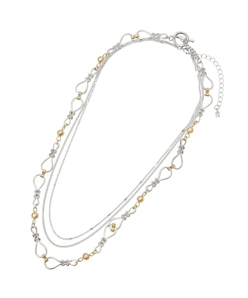 Green Parks(グリーンパークス)の「everywalk.3WAYノットチェーンネックレス(ネックレス・レディース・シルバー・FREE)」の1枚目の写真