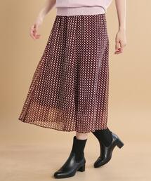 Reflect | 【WEB先行カラーあり／マシンウォッシュ可／ウエスト総ゴム／秋まで着られる◎】コツキ幾何柄ロングスカート(スカート)