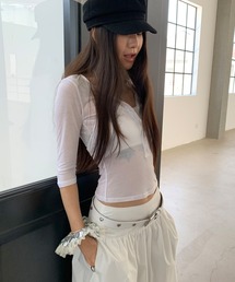LONSLAN | 【LONSLAN】ハーフスリーブヘンリーネックトップス LONW25a003(Tシャツ/カットソー)