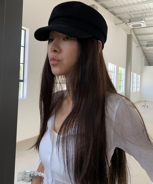 LONSLAN（ロンスラン）の「【LONSLAN】ハーフスリーブヘンリーネックトップス LONW25a003（Tシャツ/カットソー・レディース・ホワイト/ブラック・M）」の5枚目の写真