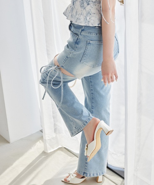 セール】【再入荷】サイドオープンフレアデニム（デニムパンツ）｜one